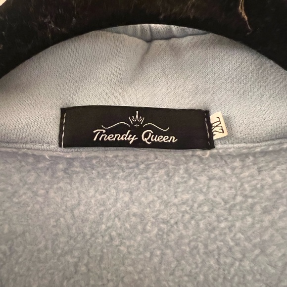 Light Blue Half-Zip Unisex Sweater - Picture 3 of 4